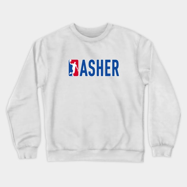 Asher NBA Basketball Custom Player Your Name T-Shirt Crewneck Sweatshirt by Baseball Your Name